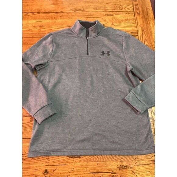 Under Armour Lg ColdGear Fleece Loose Fit 1/4 Zip Sweater Heather Sweatshirt H17 - Picture 1 of 7